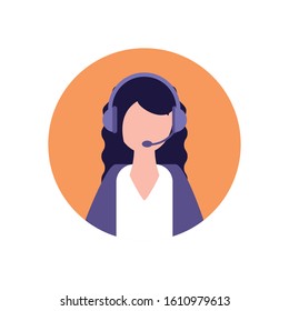 Businesswoman with headphone design, Woman business management corporate job occupation and worker theme Vector illustration