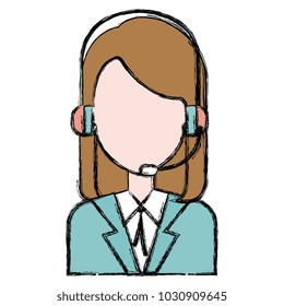 businesswoman with headset character