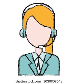 businesswoman with headset character