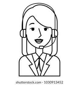 businesswoman with headset character