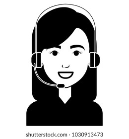 businesswoman with headset character