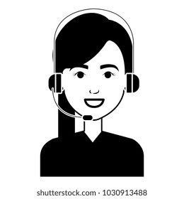 businesswoman with headset character