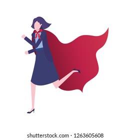 businesswoman with hero cape avatar character