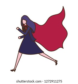 businesswoman with hero cape avatar character