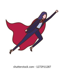 businesswoman with hero cape avatar character