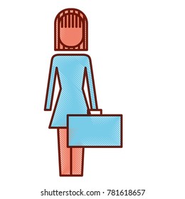 businesswoman holding briefcase standing character