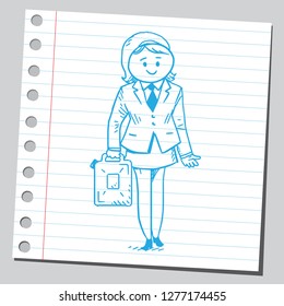 Businesswoman holding canister