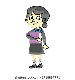 Empresária segurando uma ilustração vetorial de pasta de documentos