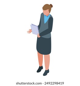 Businesswoman is holding documents and explaining a project