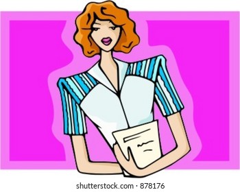 Businesswoman holding a note. Check my portfolio for many more images of this series.