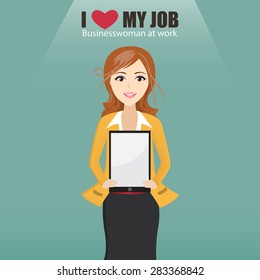 businesswoman holding smartphone