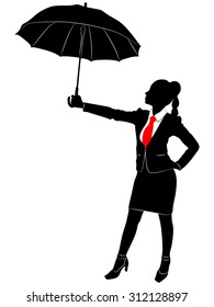 businesswoman holding an umbrella