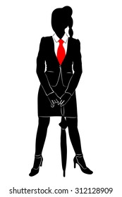 businesswoman holding an umbrella