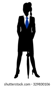 businesswoman holding an umbrella