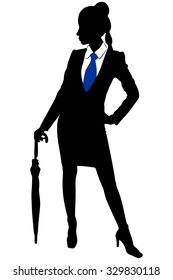 businesswoman holding an umbrella