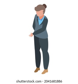 Businesswoman icon isometric vector. Business girl. Happy female