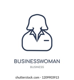 Businesswoman icon. Businesswoman linear symbol design from Business collection. Simple outline element vector illustration on white background.
