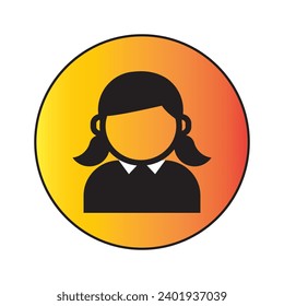 A businesswoman icon on vector isolated on a colorful background