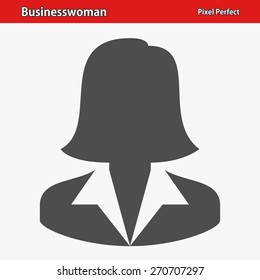 Businesswoman Icon. Professional, Pixel Perfect Icons Optimized For Both Large And Small Resolutions. EPS 8 Format.