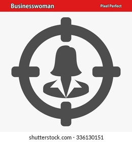Businesswoman Icon. Professional, pixel perfect icon optimized for both large and small resolutions. EPS 8 format.