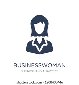 Businesswoman icon. Trendy flat vector Businesswoman icon on white background from Business and analytics collection, vector illustration can be use for web and mobile, eps10