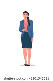 Businesswoman isolated. Corporate office style. Vector flat style cartoon illustration