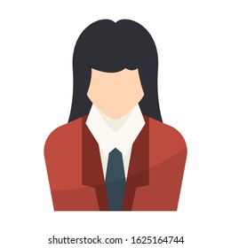 businesswoman isolated flat color icon