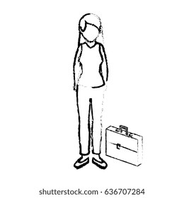 businesswoman isometric avatar character with portfolio