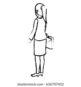 businesswoman isometric avatar character with portfolio