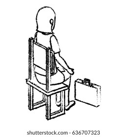 businesswoman isometric avatar character sitting