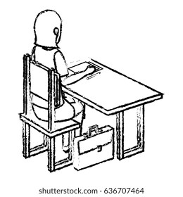 businesswoman isometric avatar character sitting