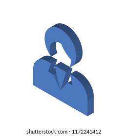 Businesswoman isometric left top view 3D icon