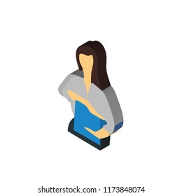 Businesswoman isometric left top view 3D icon