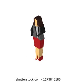 Businesswoman isometric left top view 3D icon
