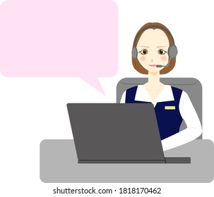 Businesswoman with laptop. speech bubble.