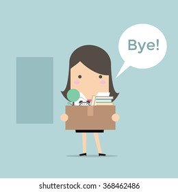 Businesswoman Leaving Job Vector