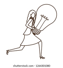 Businesswoman with lightbulb avatar character