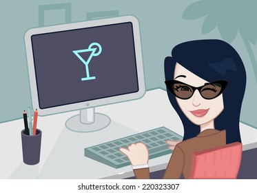 businesswoman looking at the camera