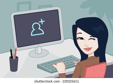 businesswoman looking at the camera