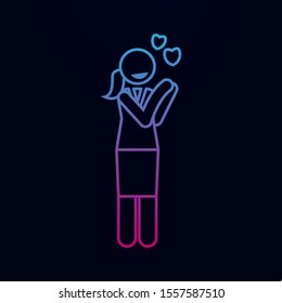 Businesswoman in love nolan icon. Simple thin line, outline vector of businesswoman feeling and emonations icons for ui and ux, website or mobile application