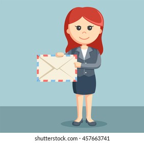 businesswoman with mail