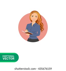 Businesswoman making notes