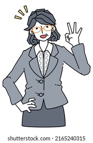 Businesswoman making an OK mark