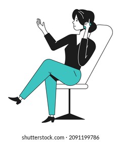 Businesswoman making work call. Woman talking on phone