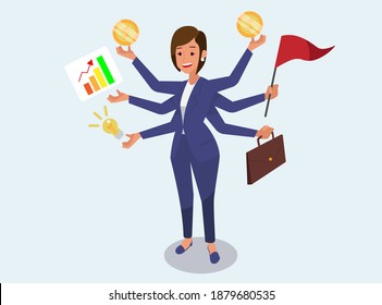 Businesswoman with multi tasking skills.