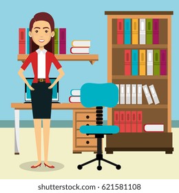 businesswoman in the office avatar character icon