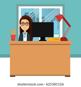 businesswoman in the office avatar character icon