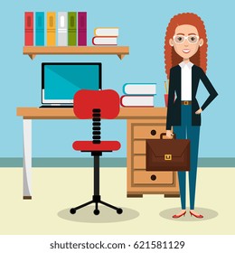 businesswoman in the office avatar character icon