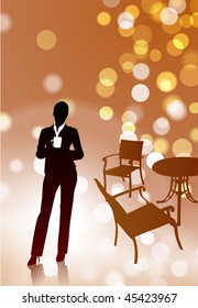 Businesswoman on Coffee Break Original Vector Illustration EPS10