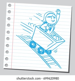 Businesswoman on roller coaster